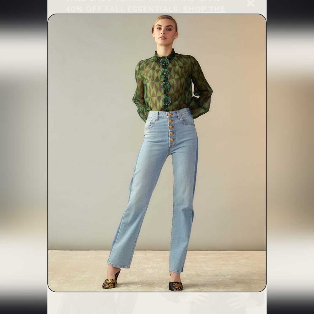 Evergreen silk Organza blouse
